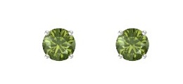 Green Tourmaline Silver Earring
