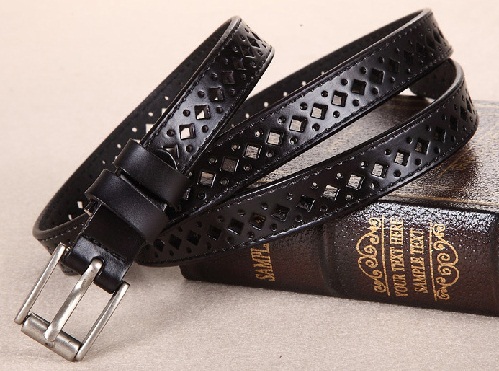 Hollow Carving Women's Leather Belt for Jeans