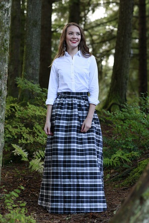 Long Plaid Skirt for Ladies