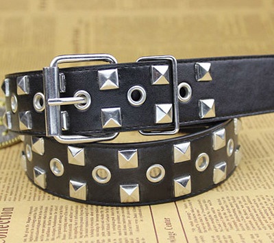 New Best Quality Fashion 51mm Pyramid Studded PU Leather Belt For Mens Womens