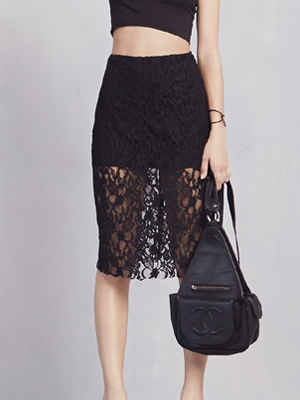 Fashion Skirts Lace Skirts Ambiente Lace Skirt black elegant 