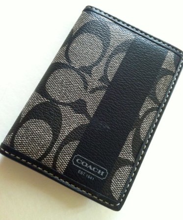 Slim leather pass case ID Coach Wallet