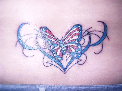 American Butterfly Tattoo Design