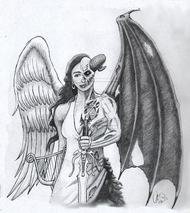 Angel Style Demon Tattoo