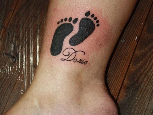 Ankle Footprint Tattoo Designs