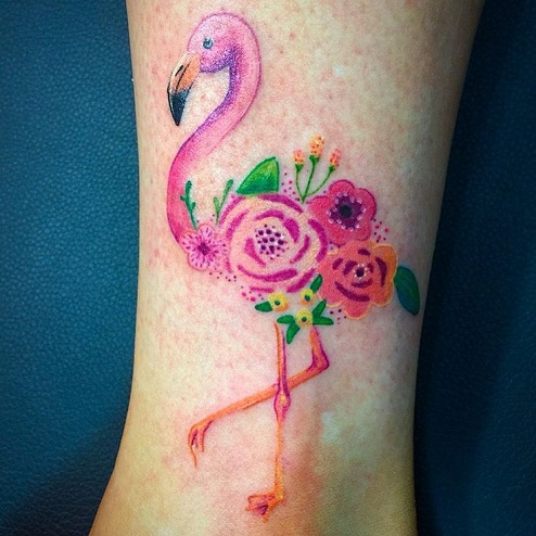 Artistic Flamingo Tattoo Design