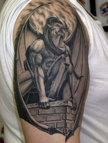Artistic Gargoyle Tattoo Design