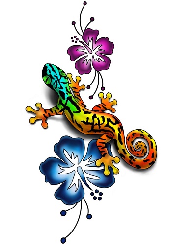 Artistic Gecko Tattoo Design