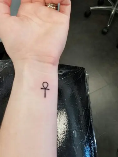 Awesome Ankh Symbol Tattoo Design For Sleeve