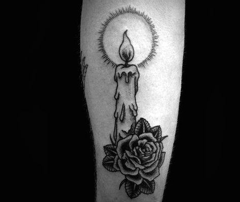 Black and White Candle Tattoos