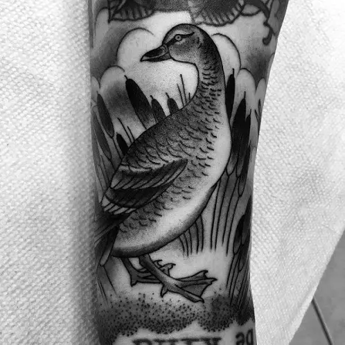 70 Duck Tattoos For Men  Masculine Waterfowl Ink Designs  Duck tattoos  Duck hunting tattoos Hunting tattoos