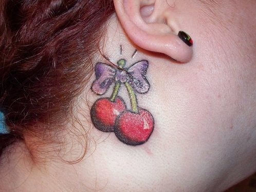 Bow over Cherry Tattoo