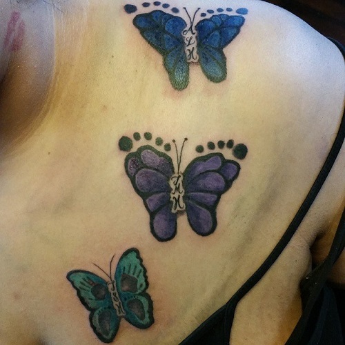 Butterfly Footprint Tattoo Designs