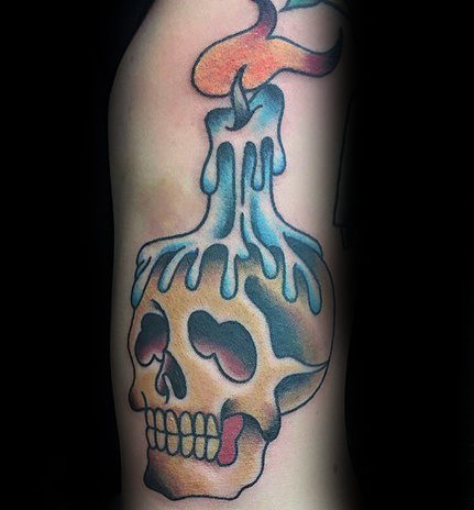 Candle Tattoos with Skull