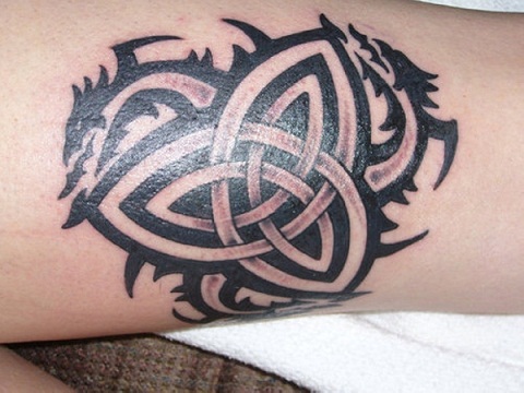 Celtic tribal dragon tattoo design