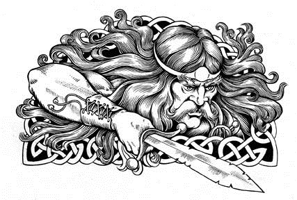 Celtic warrior tribal tattoo design