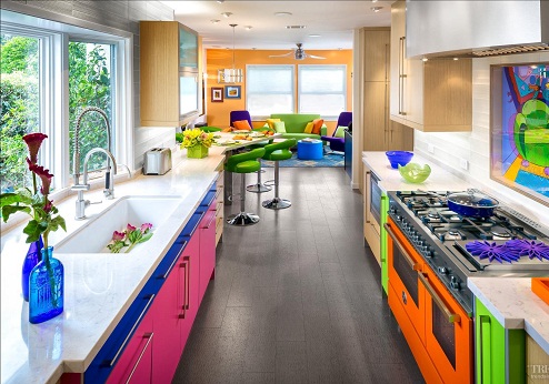 Colorful kitchen design ideas