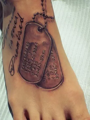 9 Unbelievable Dog Tag Tattoos With Images  Styles At Life