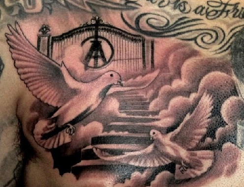 90 Heaven Tattoos For Men 2023  Stairway Gates Hell Designs