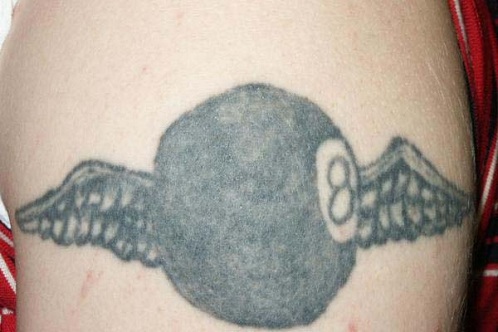 Eight Ball with Wings Tattoo Designs