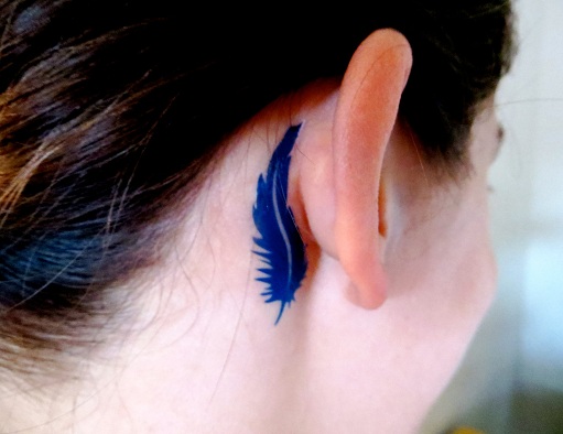 Feather Pattern on Ear Tattoo