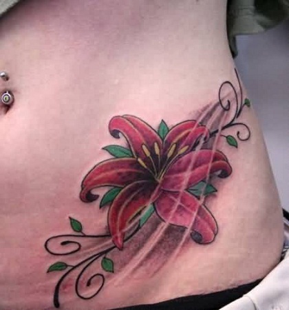 Feminine flower style tattoo