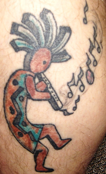 Flute Singing Kokopelli tattoo