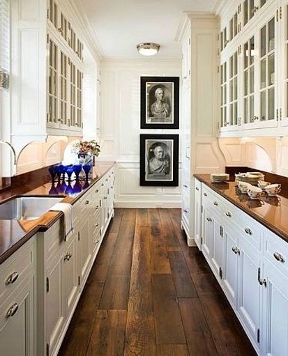 Galley kitchen cabinets