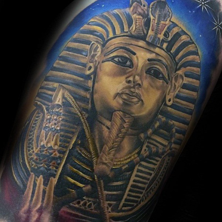 Gold King Tut tattoo design