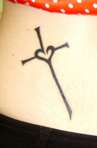 Heart Cross Tattoo Design