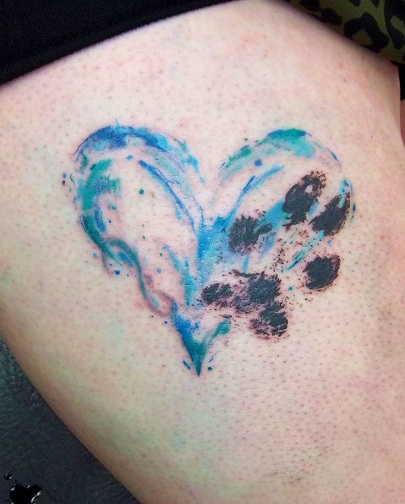 Heart Shape Footprint Tattoo Designs