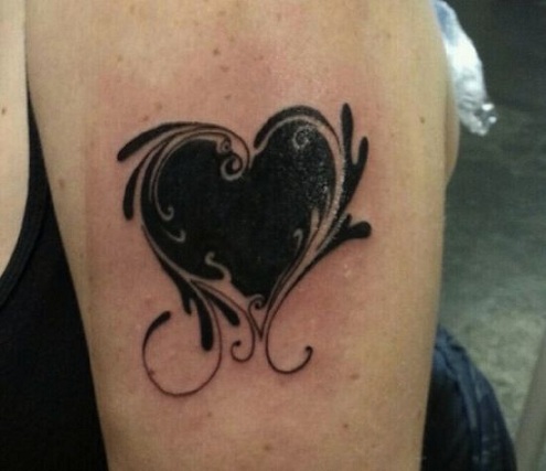 Heart-Shaped Black Tattoo Design
