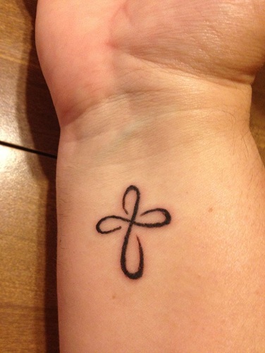 infinity cross tattoos on wrist