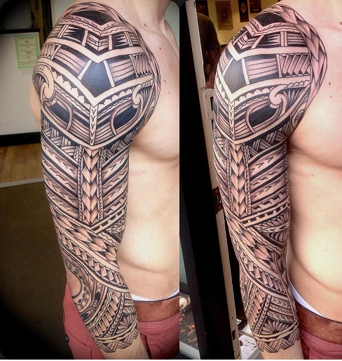 Interlocking Celtic tribal Sleeve tattoo design