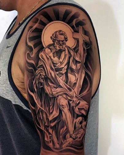 Jesus with Cross Tattoo