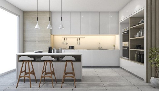 White 3D Kitchen Design