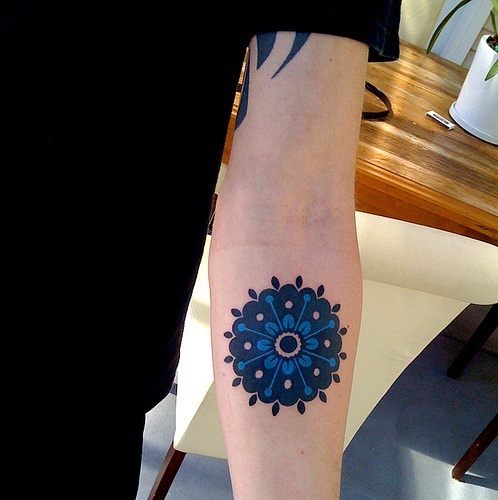 Mandala Blue Tattoo