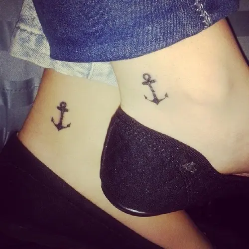 matching anchor heart tattoo