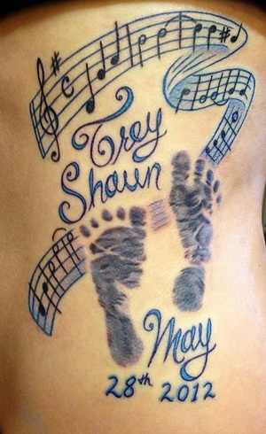 Musical Footprint Tattoo Designs