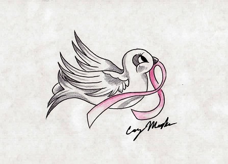 Optimistic Breast Cancer Tattoo Design