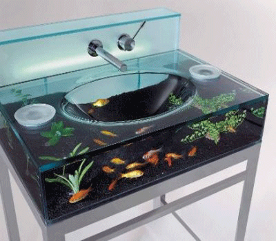 Personalized Aquarium style bathroom decor