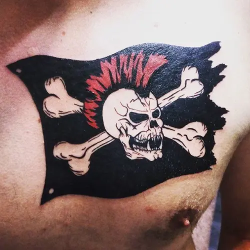 40 Piraten Flagge TattooDesigns für Männer  Jolly Roger Ink Ideen  designs flagge jolly manner   Pirate flag tattoo Tattoo designs men  Pirate ship tattoos