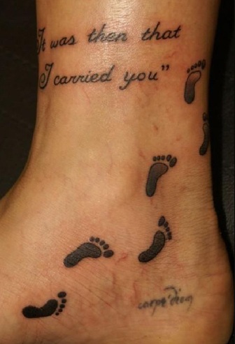 Poetic Footprint Tattoo Designs