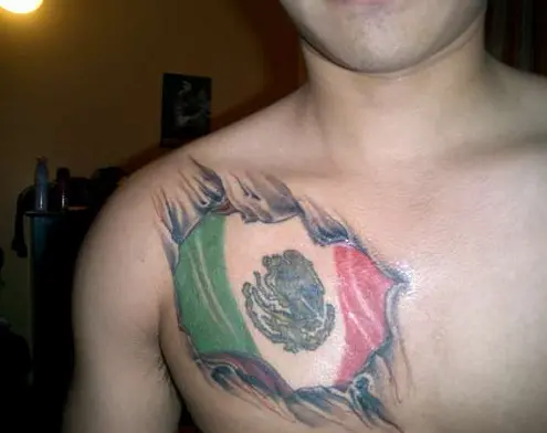 Mexican flag tattoos Flag tattoo Mexican art tattoos