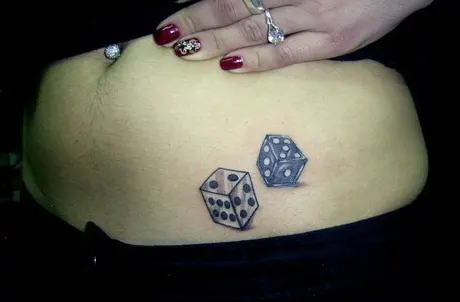 A couple of dice for a lovely client Anyone else really not like  tattooing on the stomach or is it just me  rsticknpokes