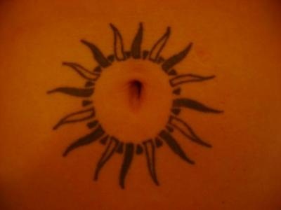 Shining Belly Button Tattoo Designs