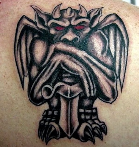Sitting Gargoyle Tattoo Design