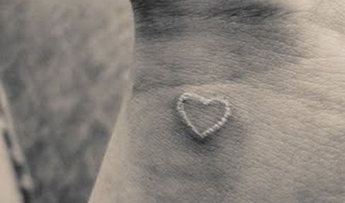 Small Heart White Tattoo Design