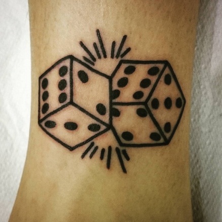 Small dice tattoo