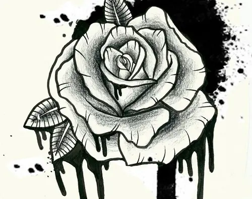 Premium Vector  Flower tattoo in y2k 1990s 2000s style emo goth element  design old school tattoo vector illustration